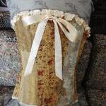Victorian Style Corset In Indian Brocade, Cotton..